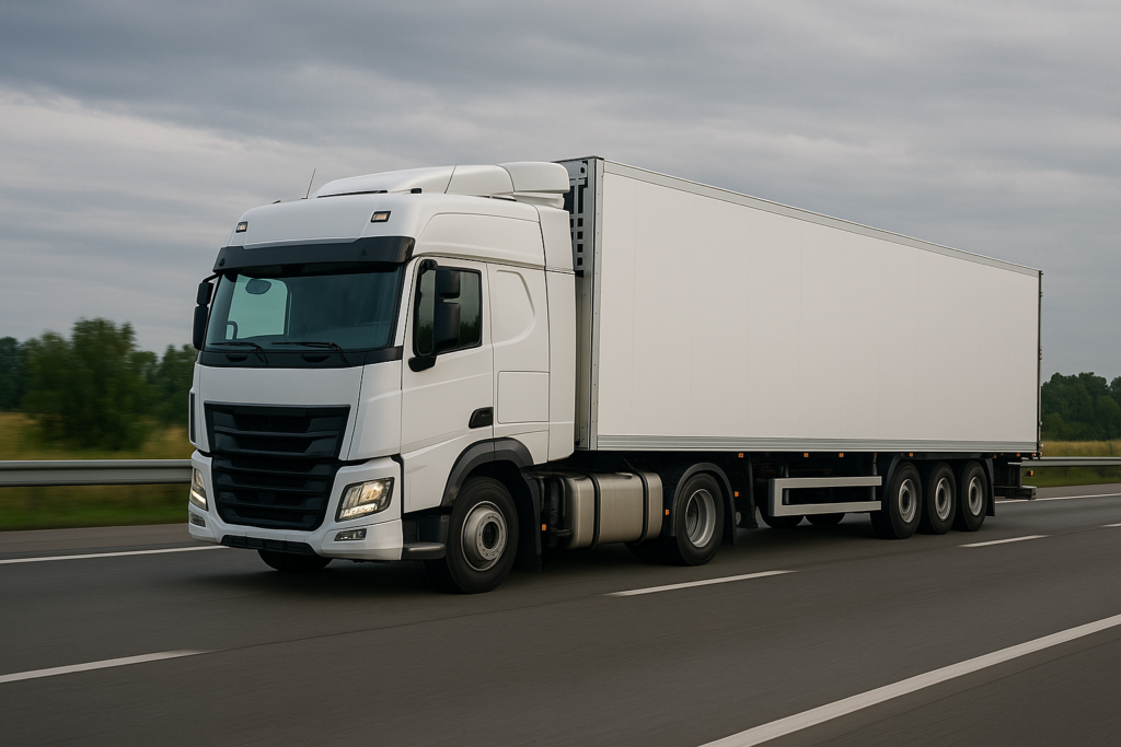 White refrigerated truck